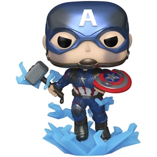 Funko Pop! Marvel: Avengers End Game S4 - Captain America (with Hammer) (Glows in The Dark) (Metallic) (Special Edition) #1198 Bobble-Head Vinyl Figure