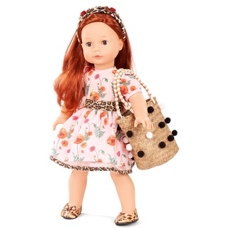 Götz 2090317 Precious Day Girls Julia Catness Puppe - 46 cm große Stehpuppe mit roten Haaren, braune Schlafaugen in 7-teiligem Set
