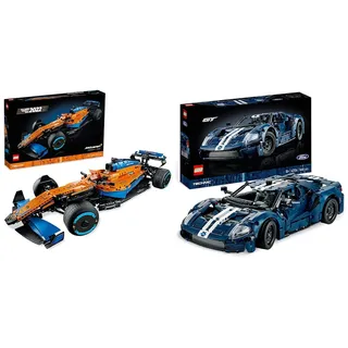 LEGO Technic McLaren Formel 1 Rennwagen & Technic Ford GT 2022 Auto-Modellbausatz für Erwachsene im Maßstab 1:12 mit authentischen Details