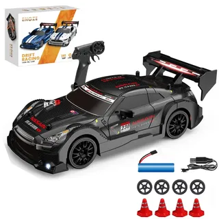 Siereolly Drift Car 1:24 Rennauto Ferngesteuert 20km/h 4WD 2,4 GHz Fernsteuerung Mini RC Car mit LED-Leuchten Für Kinder