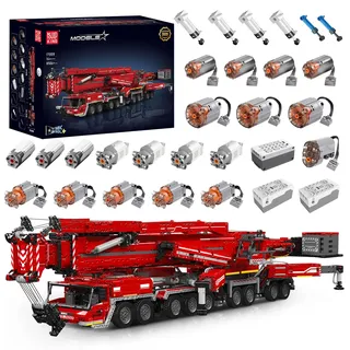 Mould King Technik Kran für Liebherr LTM 11200 Raupenkran, 8506 Teile Technologie Ferngesteuert LKW-Kran Modellbauklötze Geschenk zu Weihnachten für Kinder