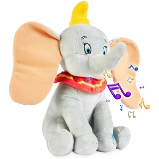 Disney Kuscheltier mit Sound, Stitch Plüschtier, Dumbo Kuscheltier, Simba Kuscheltier (Grau Dumbo)