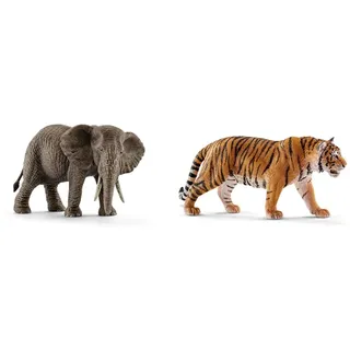 SCHLEICH 14761 - Afrikanische Elefantenkuh & 14729 - Tiger