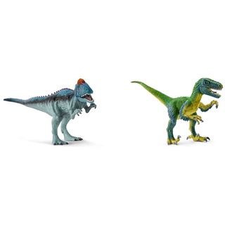 SCHLEICH 15020 Cryolophosaurus, für Kinder ab 5-12 Jahren, Dinosaurs - Spielfigur & 14585 Velociraptor, Multicolor, 18 x 6.3 x 10.3 cm