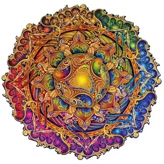 ELLIOT UNIDRAGON - Mandala des unerschöpflichen Reichtums (25 x 25 cm - Größe M) Holzpuzzle - 200 Teile