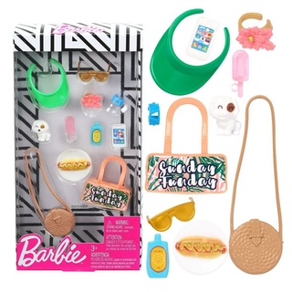 Barbie Puppenkleidung Strand Feeling Accessoires Set Zubehör für Barbie Puppe Mattel
