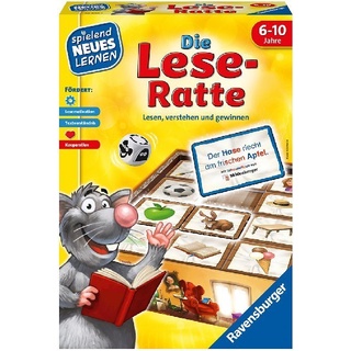 Ravensburger Verlag - Ravensburger 24956 - Die Lese-Ratte - Spielen und Lernen für Kinder, Lernspiel für Kinder ab 6-10 Jahren, Spielend Neues Lernen für 1-4 Spieler