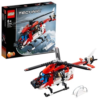 LEGO 42092 Technic Rettungshubschrauber, 2-in-1 Spielzeugflugzeug, Modellbausatz für Jungen und Mädchen ab 8 Jahren