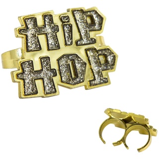 Hip-Hop Ring Schmuck für Hip Hopper Rapper Gangster Kostüm Fasching Karneval Party
