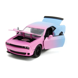 Jada Toys - Pink Slips Dodge Challenger SRT Hellcat (2015) in außergewöhnlichem Design - 1:24 Modellauto (20,3 cm) aus Metall mit Gummireifen und Teilen zum Öffnen, Spielzeug-Auto ab 8 Jahre