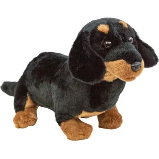 Kuscheltier Hund Dackel 30 cm schwarz-braun Plüschhund