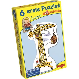 Haba Puzzle 6 erste Puzzle Baustelle, Puzzleteile, 6 erste Puzzle Baustelle, verschiedene Motive Koordination gelb