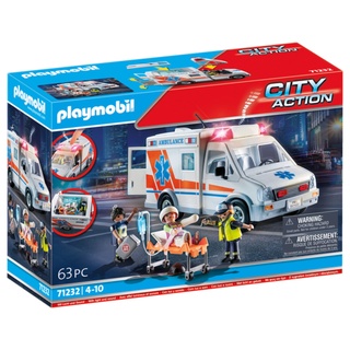 PLAYMOBIL 71232 71232-City Action Hospital Ambulance, Multicolore, Taille Unique