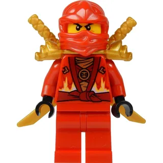 LEGO Ninjago: Minifigur Kai (roter Ninja) mit Schulterrüstung und zwei Katanas (Schwerter) LIMITED EDITION 2015