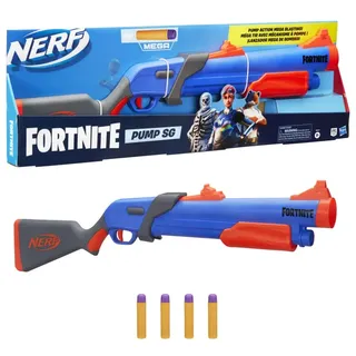 NERF Fortnite Pump SG Blaster - Pump Action Mega Dart Blasting - Breech Load - 4 Official Mega Darts - for Youth, Teens, Adults