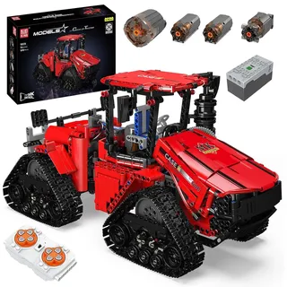 Mould King 18020 Technik ferngesteuert Quadtrac 600 Traktor MOC Elektrisch Kettentraktor Schwerlast-Baufahrzeug (1698+ Teile) Technologie Klemmbausteine Bausatz Geschenke für 8+ Jahre alte Jungen