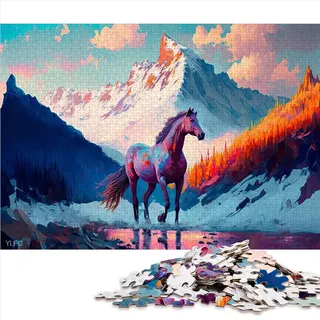 Puzzle für Kinder, majestätisches Pferd, 1000 Teile, für Erwachsene, Papppuzzles, gutes Geschenk für Erwachsene und Kinder, 10,27 x 20,47 Zoll/26 x 38 cm.