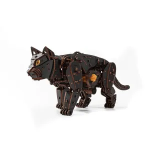 EWA Eco-Wood-Art Black CAT EWA Eco-Wood-Art-3D-Holzpuzzle für Jugendliche und Erwachsene-Schwarze Katze-DIY-Bausatz, Selbstmontage, kein Kleber erforderlich-508 Stück