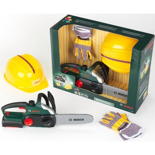Klein Spielwerkzeug Bosch Kettensäge mit Helm und Handschuhe, (Set) grün