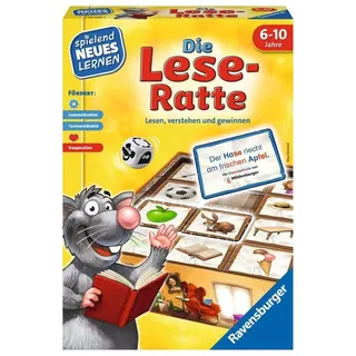 Ravensburger 24956 - Die Lese-Ratte - Spielen und Lernen für Kinder, Lernspiel für Kinder ab 6-10 Jahren, Spielend Neues Lernen für 1-4 Spieler, Yellow
