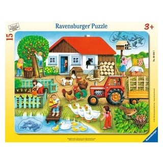 Ravensburger Puzzle 06020, Was gehört wohin, Rahmenpuzzle, ab 3 Jahre, 15 Teile