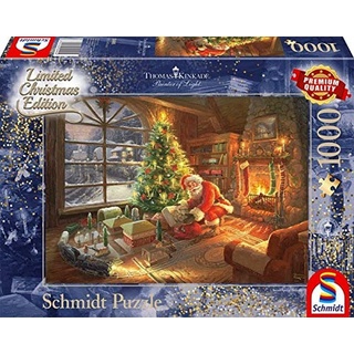 Schmidt Spiele 59495 Thomas Kinkade Pz. Der Weihnachtsmann ist da 1000T, Bunt