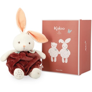 KALOO - Plume - Kokon der Liebe Zimtfarbener Hase Ultra-weicher Plüschhase 30 cm - Großes Baby-Kuscheltier - Entwickelt den Tastsinn - Hübsche Personalisierbare Geschenkbox - Ab Geburt, K214003, Rost