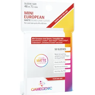 Gamegenic, MATTE Mini European-Sized Sleeves, Sleeve color code: Ruby