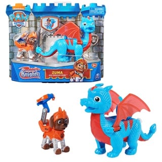 PAW PATROL, Rescue Knights Zuma und Dragon Ruby Actionfiguren-Set, Spielzeug geeignet für Kinder ab 3 Jahren