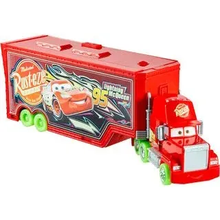 MATTEL HPX76 Disney and Pixar Cars Glow Racer Mack Transporter Set