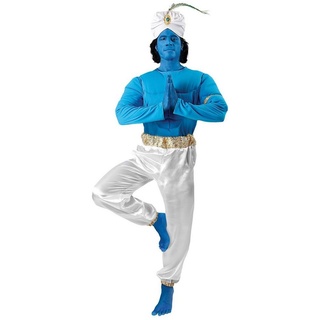 Metamorph Kostüm Flaschengeist, Witziges Dschinni Kostüm für Herren blau