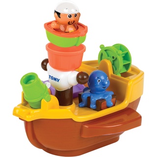 TOMY E71602 Spielzeug Schiff Piratenschiff Mehrfarbig, Hochwertiges Kleinkindspielzeug, Piratenschiff Spielzeug für die Badewanne, Boot Badewanne, Boot Spielzeug, Badewannenspielzeug, Ab 18 Monaten