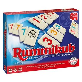 Jumbo Kartenspiel 17571, Original Rummikub Classic, ab 7 Jahre, 2-4 Spieler