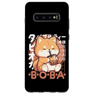 Hülle für Galaxy S10+ Hund Boba Tea Kawaii Bubble Tea Akita Hund Anime Neko Shiba
