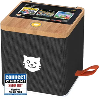 tigermedia tigerbox Touch Plus schwarz mit extra Langer Akkulaufzeit und Bluetooth Kopfhöreranschluss, Sleeptimer, Hörbuch, Geburtstag, Fünf Freunde, Bibi und Tina