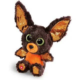 NICI Glubschis: Das Original – Glubschis Halloween Fledermaus 15 cm I Kuscheltier Fledermaus mit großen Augen I Flauschiges Plüschtier mit Glitzeraugen ab 0 Monaten I braun / orange – 46305