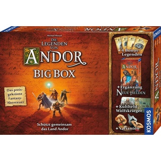 Kosmos 683122 Die Legenden von Andor-Big Box Spiel, Grundspiel (Kennerspiel des Jahres 2013) und zusätzliche Ergänzung, kooperatives Fantasy-Brettspiel ab 10 Jahren, Andor Starterset