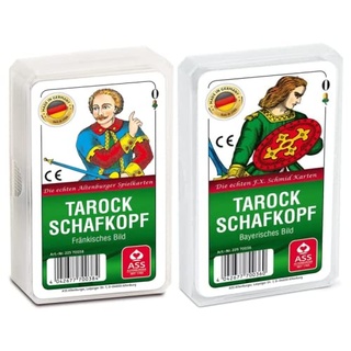 Spielkartenfabrik Altenburg 2er Set aus Tarock Schafkopf Fränkisches Bild und Tarock Schafkopf Bayerisches Bild Kartenspiel im Kunststoffetui