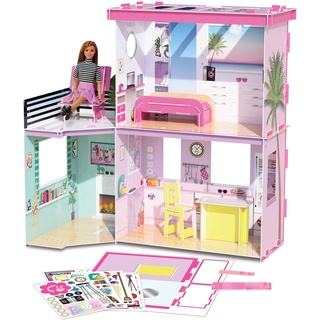 BLADEZ Barbie Dreamhouse - Bauen Sie Ihr eigenes Traumhaus - Personalisiertes Puppenhaus mit wiederverwendbaren Aufklebern - Kreativer Maker Kitz Toyz