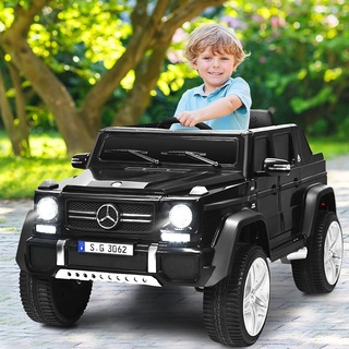 COSTWAY Mercedes Benz 12V Kinderauto mit 2,4G-Fernbedienung, Elektroauto mit MP3, Musik, Hupe und LED-Leuchten, Jeep Auto 2,5-5,5km/hm, Kinderfahrz...