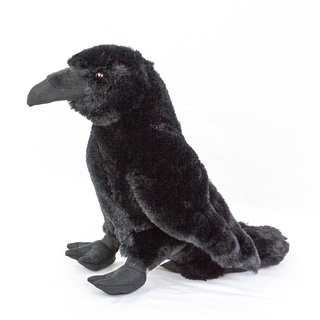 Rabe 33 cm Krähe schwarz Kuscheltier Vogel Plüschvogel Uni-Toys