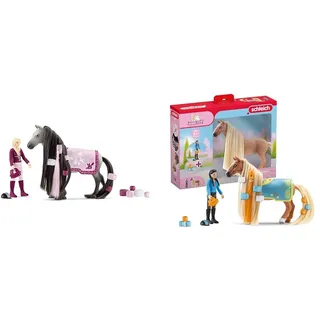 SCHLEICH 42584 Starter Set Sofia & Dusty, für Kinder ab 4+ Jahren & 42585 Kim & Caramelo Starter Set, für Kinder ab 4+ Jahren, HORSE Club Sofia's Beauties - Spielset