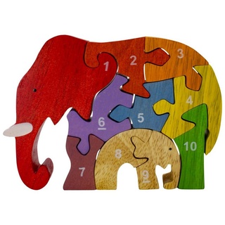 GICO Puzzle 1-10 Zahlen Puzzle Elefant, Zahlenpuzzle für Kinder 10 -tlg 2903, Puzzleteile