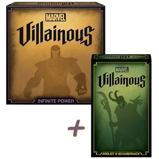 Ravensburger Spiel BUNDLE Marvel Villainous: Infinite Power + Arglist & Schabernack, Brettspiel, deutsche Ausgabe braun