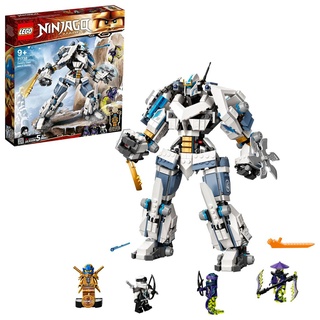 LEGO 71738 NINJAGO Legacy Zanes Titan-Mech, Ninja-Spielzeug zum Bauen mit 4 Minifiguren, darunter Jay als goldene Figur und 2 Geisterkämpfer, bewe... - Weiß/Hellblau