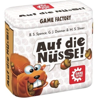 Game Factory 646273 Auf die Nüsse, das knackige Würfelspiel, Mini-Spiel in handlicher Metalldose, Reisespiel, für Erwachsene und Kinder ab 8 Jahren