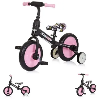 Chipolino Laufrad Dreirad, Laufrad 2 in 1 Max Bike 10 Zoll (25,40 cm) Zoll, 10 Zoll Räder, Pedale, Stützräder rosa