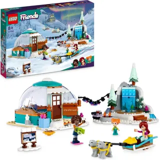 LEGO 41760 Friends Ferien im Iglu Set mit Camping-Zelt, 2 Schlittenhunden, Mini-Puppen und Zubehör, fantasievolles Winter-Spielzeug zu Weihnachten...