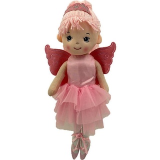 Sweety-Toys Stoffpuppe Sweety Toys 13289 Stoffpuppe Ballerina Fee Plüschtier Prinzessin 50 cm rosa mit Krone rosa