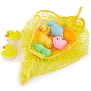 Bieco Badespielzeug Baby | 7er Set inkl. Netz | Wasserspielzeug Badewanne | Badewannenspielzeug ab 1 Jahr | Buntes Tiere Spielzeug Badewanne für Babys | Badewannen Spielzeug Kinder | Baby Bath Toys